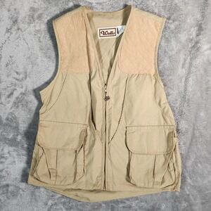 Walls Mens Medium Regular Tan Quilted Shooting Hunting Fishing Vest Pockets‎